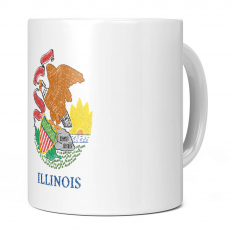 ILLINOIS STATE SCRIBBLE FLAG 11OZ NOVELTY MUG