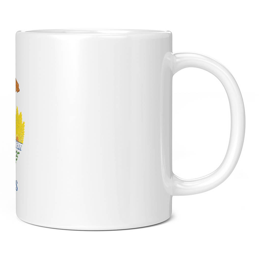 ILLINOIS STATE SCRIBBLE FLAG 11oz NOVELTY MUG Mugs