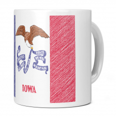 IOWA STATE SCRIBBLE FLAG 11OZ NOVELTY MUG