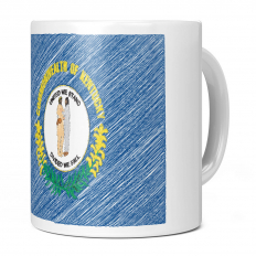 KENTUCKY STATE SCRIBBLE FLAG 11OZ NOVELTY MUG
