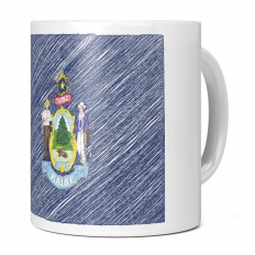 MAINE STATE SCRIBBLE FLAG 11OZ NOVELTY MUG
