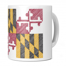 MARYLAND STATE SCRIBBLE FLAG 11OZ NOVELTY MUG