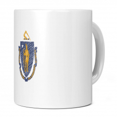 MASSACHUSETTS STATE SCRIBBLE FLAG 11OZ NOVELTY MUG