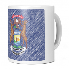 MICHIGAN STATE SCRIBBLE FLAG 11OZ NOVELTY MUG
