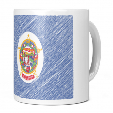 MINNESOTA STATE SCRIBBLE FLAG 11OZ NOVELTY MUG