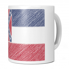 MISSISSIPPI STATE SCRIBBLE FLAG 11OZ NOVELTY MUG