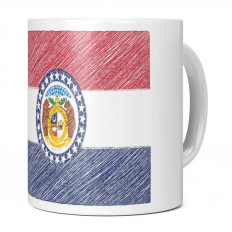 MISSOURI STATE SCRIBBLE FLAG 11OZ NOVELTY MUG