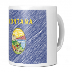 MONTANA STATE SCRIBBLE FLAG 11OZ NOVELTY MUG