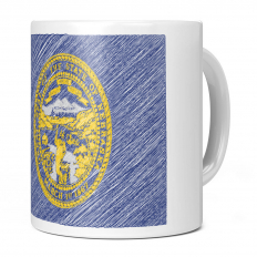 NEBRASKA STATE SCRIBBLE FLAG 11OZ NOVELTY MUG