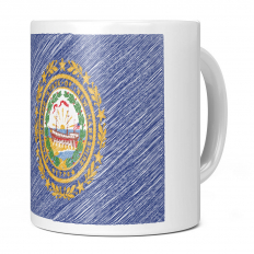 NEW HAMPSHIRE STATE SCRIBBLE FLAG 11OZ NOVELTY MUG