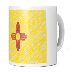 NEW MEXICO STATE SCRIBBLE FLAG 11OZ NOVELTY MUG