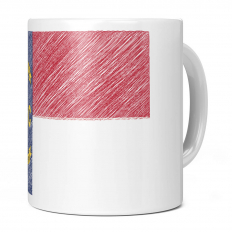 NORTH CAROLINA STATE SCRIBBLE FLAG 11OZ NOVELTY MUG
