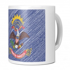 NORTH DAKOTA STATE SCRIBBLE FLAG 11OZ NOVELTY MUG