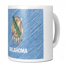 OKLAHOMA STATE SCRIBBLE FLAG 11OZ NOVELTY MUG
