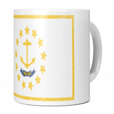 RHODE ISLANDS STATE SCRIBBLE FLAG 11OZ NOVELTY MUG