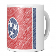 TENNESSEE STATE SCRIBBLE FLAG 11OZ NOVELTY MUG