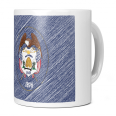 UTAH STATE SCRIBBLE FLAG 11OZ NOVELTY MUG