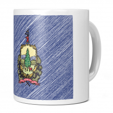VERMONT STATE SCRIBBLE FLAG 11OZ NOVELTY MUG