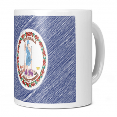 VIRGINIA STATE SCRIBBLE FLAG 11OZ NOVELTY MUG