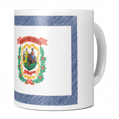 WEST VIRGINIA STATE SCRIBBLE FLAG 11OZ NOVELTY MUG