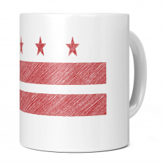 WASHINGSTON DC STATE SCRIBBLE FLAG 11OZ NOVELTY MUG