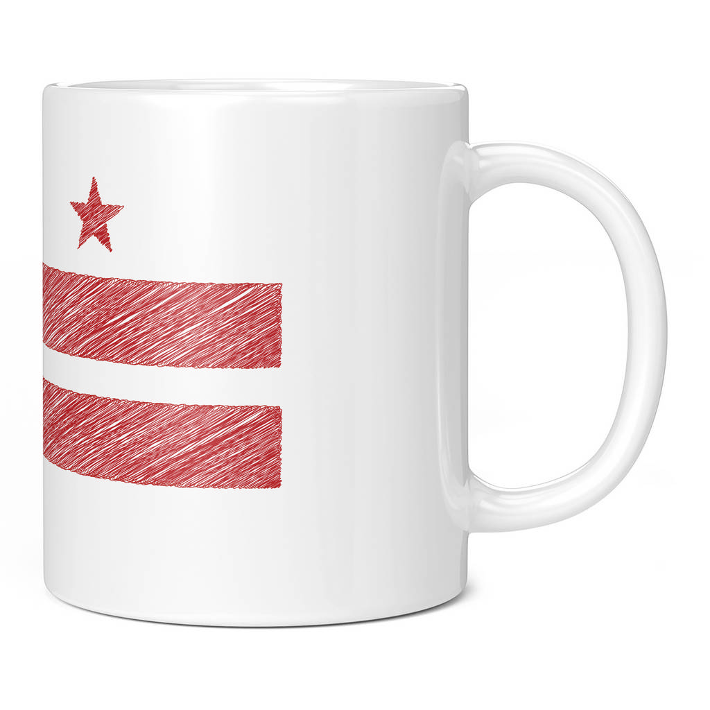 WASHINGSTON DC STATE SCRIBBLE FLAG 11oz NOVELTY MUG Mugs