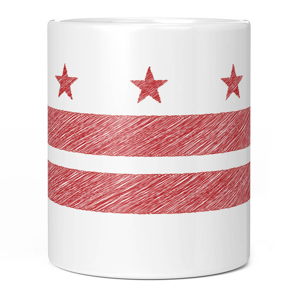 WASHINGSTON DC STATE SCRIBBLE FLAG 11oz NOVELTY MUG Mugs