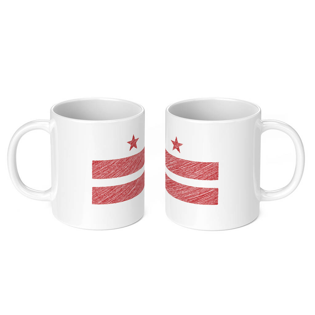 WASHINGSTON DC STATE SCRIBBLE FLAG 11oz NOVELTY MUG Mugs