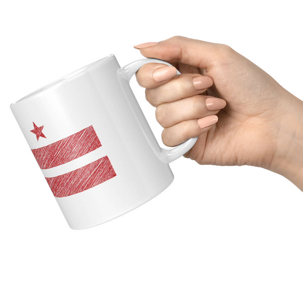 WASHINGSTON DC STATE SCRIBBLE FLAG 11oz NOVELTY MUG Mugs