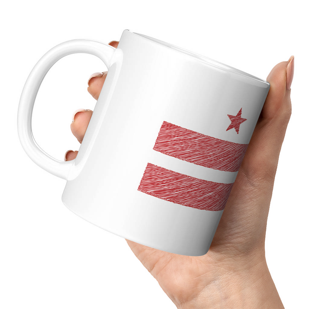 WASHINGSTON DC STATE SCRIBBLE FLAG 11oz NOVELTY MUG Mugs