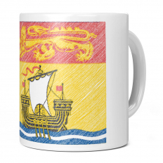 NEW BRUNSWICK SCRIBBLE FLAG 11OZ NOVELTY MUG