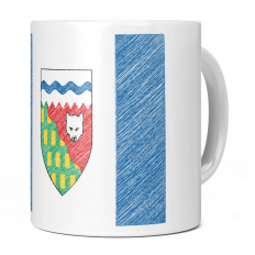 NORTHWEST TERRIRTORIES STATE SCRIBBLE FLAG 11OZ NOVELTY MUG