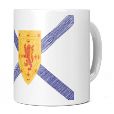 NOVA SCOTIA STATE SCRIBBLE FLAG 11OZ NOVELTY MUG