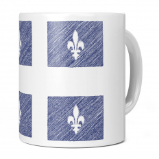 QUEBEC STATE SCRIBBLE FLAG 11OZ NOVELTY MUG