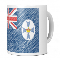 QUEENSLAND SCRIBBLE FLAG 11OZ NOVELTY MUG