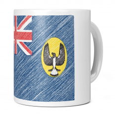 SOUTH AUSTRALIA SCRIBBLE FLAG 11OZ NOVELTY MUG
