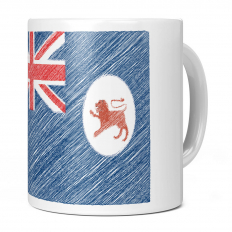 TASMANIA SCRIBBLE FLAG 11OZ NOVELTY MUG