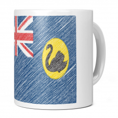 WESTERN AUSTRALIA SCRIBBLE FLAG 11OZ NOVELTY MUG