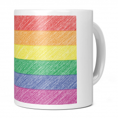 RAINBOW SCRIBBLE FLAG 11OZ NOVELTY MUG