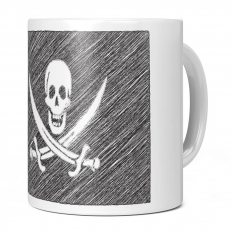 PIRATE SCRIBBLE FLAG 11OZ NOVELTY MUG