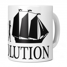SCHOONER EVOLUTION OF MAN 11OZ NOVELTY MUG