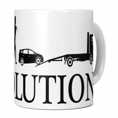 TOW TRUCK EVOLUTION OF MAN 11OZ NOVELTY MUG