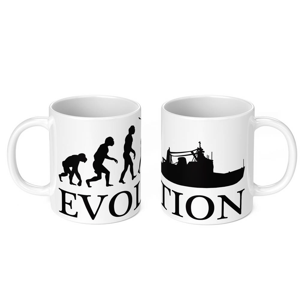 TRAWLER EVOLUTION OF MAN 11oz NOVELTY MUG Mugs