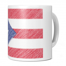 PUERTO RICO SCRIBBLE FLAG 11OZ NOVELTY MUG