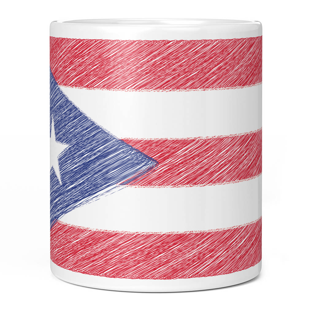 PUERTO RICO SCRIBBLE FLAG 11oz NOVELTY MUG Mugs