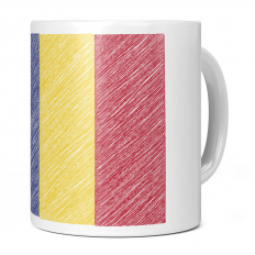 ROMANIA SCRIBBLE FLAG 11OZ NOVELTY MUG