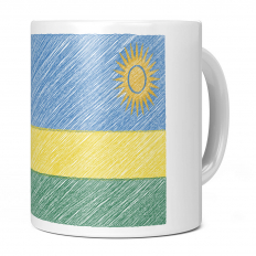 RWANDA SCRIBBLE FLAG 11OZ NOVELTY MUG