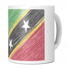 SAINT KITTS AND NEVIS SCRIBBLE FLAG 11OZ NOVELTY MUG
