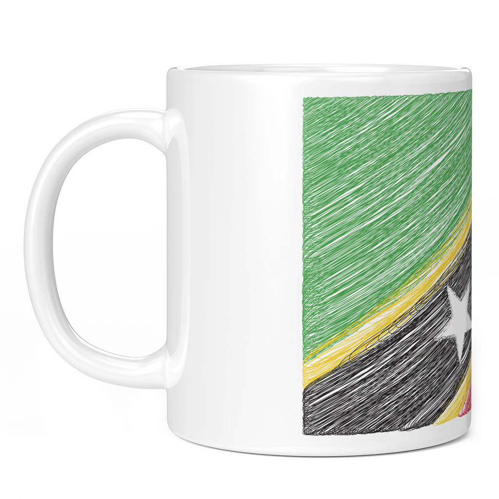 SAINT KITTS AND NEVIS SCRIBBLE FLAG 11oz NOVELTY MUG Mugs