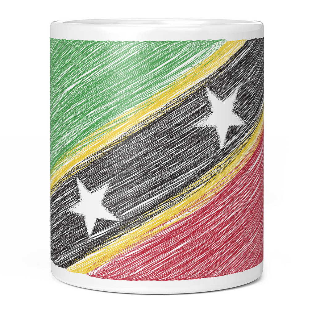 SAINT KITTS AND NEVIS SCRIBBLE FLAG 11oz NOVELTY MUG Mugs